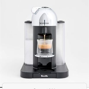 Nespresso Chrome and Black Espresso Maker
